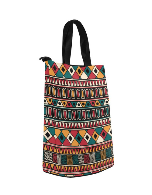 Load image into Gallery viewer, Bag-African Print Lunch Bag, Lunch, Breakfast, Everyday Bag, Shoe Bag, Lunch Container for Work/Office/Picnic/Travel
