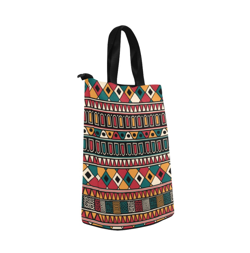 Bag-African Print Lunch Bag, Lunch, Breakfast, Everyday Bag, Shoe Bag, Lunch Container for Work/Office/Picnic/Travel