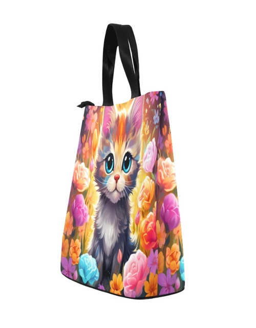 Load image into Gallery viewer, Pretty Cat Lunch Bag, Lunch, Breakfast, Everyday Bag, Shoe Bag, Lunch Container for Work/Office/Picnic/Travel
