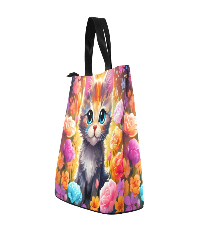 Pretty Cat Lunch Bag, Lunch, Breakfast, Everyday Bag, Shoe Bag, Lunch Container for Work/Office/Picnic/Travel