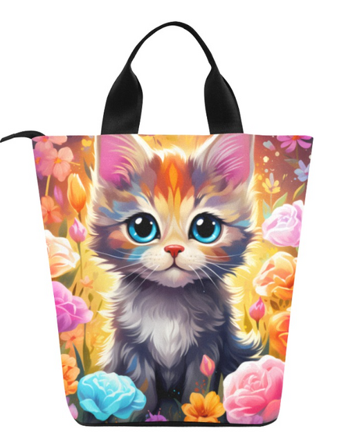 Load image into Gallery viewer, Pretty Cat Lunch Bag, Lunch, Breakfast, Everyday Bag, Shoe Bag, Lunch Container for Work/Office/Picnic/Travel
