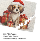 Puzzle-Christmas Dog Puzzle from Photo: 200, 300, 500, and 1000 piece puzzles, Custom Puzzle for Birthday, Toddler, Wedding, Kids, Family, Pet, etc