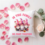 In This Family We Fight Together 16″×16″ Love, Hope Cure Decorative Throw Pillow (Comes with Insert), Home Bedroom Living Room Girls Sofa Couch Bed Decor, Breast Cancer Awareness Gifts, Breast Cancer