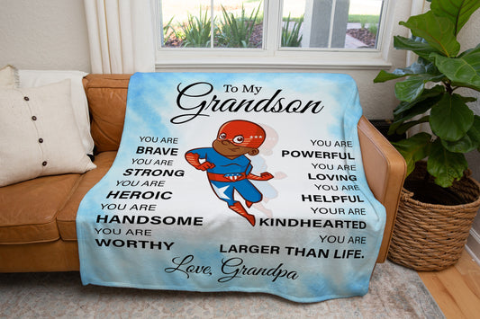 To My Grandson -Ultra-Soft Micro Fleece Blanket 60" x 80"