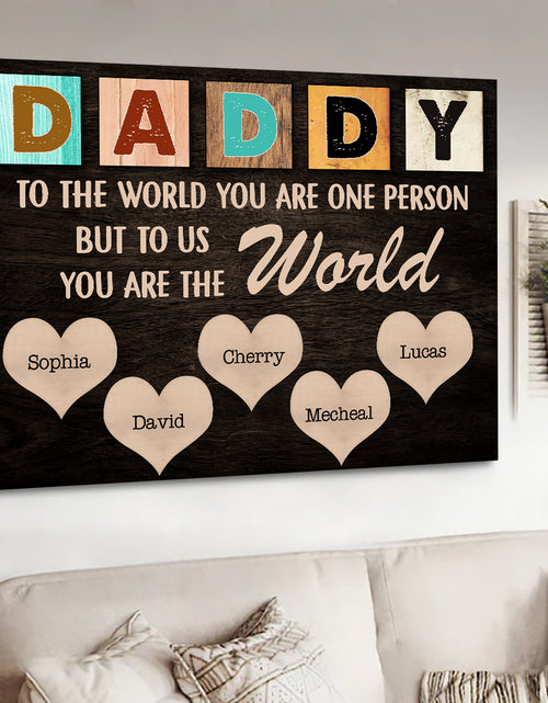 Load image into Gallery viewer, Framed Canvas-Daddy To the World Custom Framed Canvas
