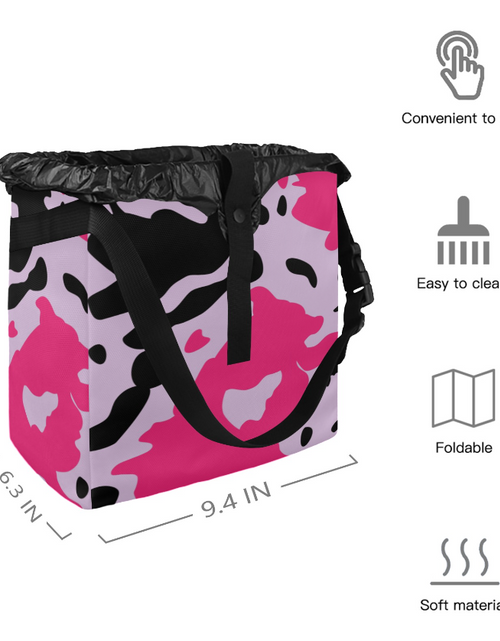 Load image into Gallery viewer, Pink Cow Print Car Trash Bag
