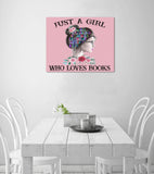 Framed Canvas- A Girl Who Loves Book Canvas